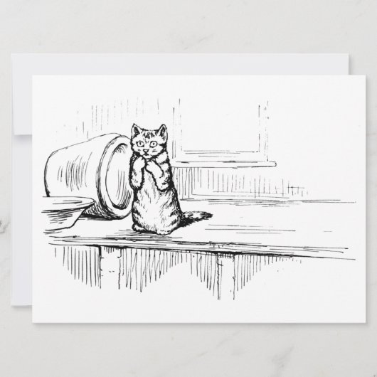 Mittens the Kitten (Scaredy Cat) (Beatrix Potter) Karte (Vorderseite)
