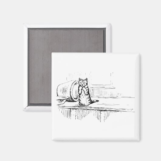 Mittens the Kitten (Scaredy Cat) (Beatrix Potter) Magnet (Vorderseite/Rückseite)