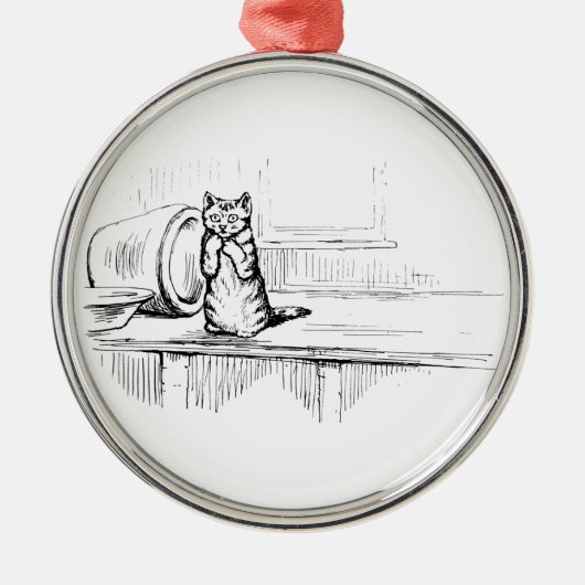 Mittens the Kitten (Scaredy Cat) (Beatrix Potter) Ornament Aus Metall (Vorne)