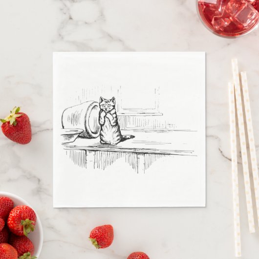 Mittens the Kitten (Scaredy Cat) (Beatrix Potter) Serviette (Beispiel)