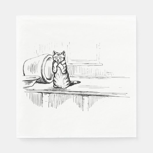 Mittens the Kitten (Scaredy Cat) (Beatrix Potter) Serviette (Vorderseite)