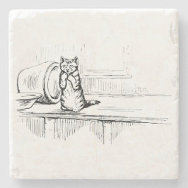Mittens the Kitten (Scaredy Cat) (Beatrix Potter) Steinuntersetzer