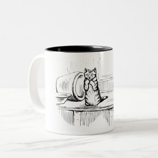 Mittens the Kitten (Scaredy Cat) (Beatrix Potter) Zweifarbige Tasse (Vorderseite Links)