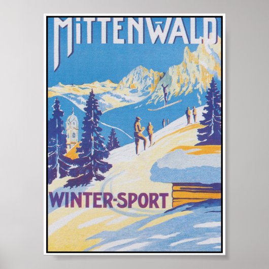 Mittenwald Deutschland Vintage Travel Poster (Vorne)