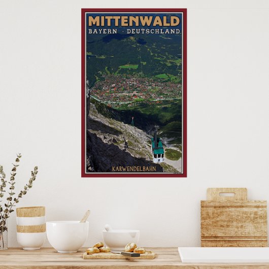 Mittenwald und Karwendelbahn Poster (Küche)