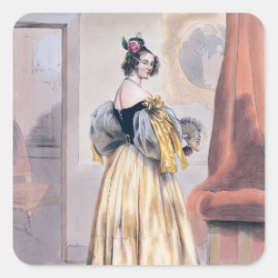 Mitternacht, 1830-48 quadratischer aufkleber