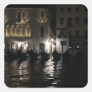 Mitternacht am Canale Grande Quadratischer Aufkleber