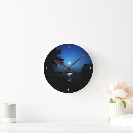 MITTERNACHT AM SEE RUNDE WANDUHR (Zuhause)