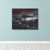 Mitternacht am Yukon River: Standardgröße der Lein Leinwanddruck (Insitu (Holzboden))