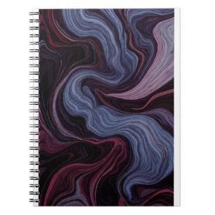 Mitternacht Amethyst Marmor Wirbel Lila Blau Fluid Notizblock