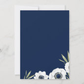 Mitternacht Anemone | Blumenhochzeit Einladung (Rückseite)