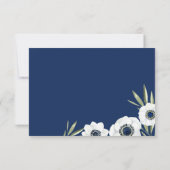 Mitternacht Anemone | Blumenhochzeit Mitteilungskarte (Rückseite)