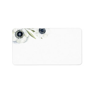 Mitternacht Anemone Floral Wedding Blank Address Adressaufkleber