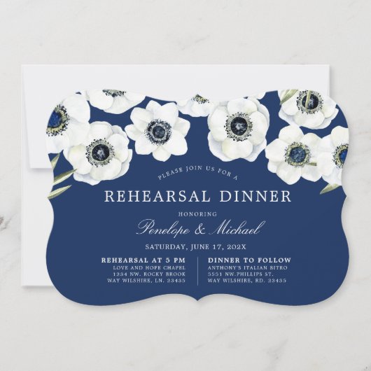 Mitternacht Anemone | Probe mit Flora Einladung (Vorderseite)