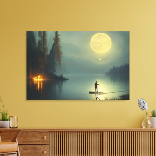 Mitternacht Angelkanvas Print Leinwanddruck (Insitu (Wohnzimmer))