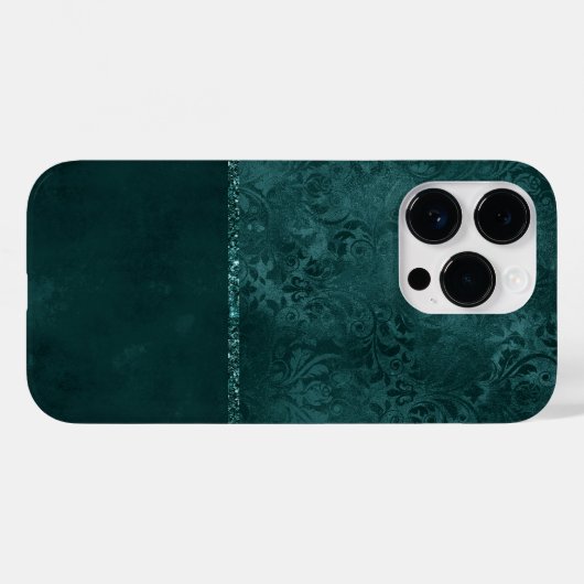 Mitternacht Aquamarin Romance | Dunkler Satiny Gru Case-Mate iPhone Hülle (Rückseite (Horizontal))