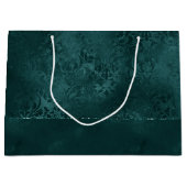 Mitternacht Aquamarin Romance | Dunkler Satiny Gru Große Geschenktüte (Vorderseite)