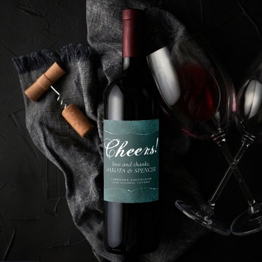 Mitternacht Aquamarin Romance | Satiny Grunge Dama Weinetikett