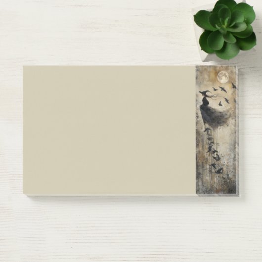 Mitternacht Aufstieg: Flug der Raven Hexe Post-it Klebezettel (Büro)