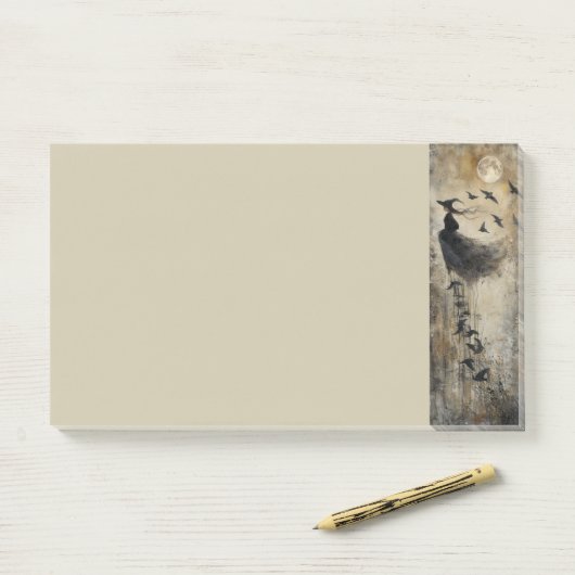 Mitternacht Aufstieg: Flug der Raven Hexe Post-it Klebezettel (Auf Schreibtisch)