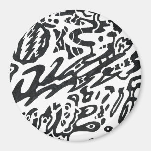 "Mitternacht" B&W Abstrakt Magnet