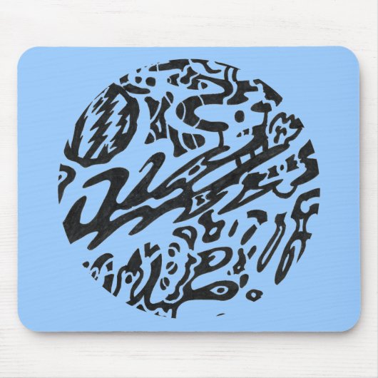 "Mitternacht" B&W Abstrakt Mousepad (Vorne)