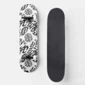 "Mitternacht" B&W Abstrakt Skateboard (Vorderseite)