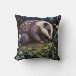 Mitternacht Badger Throw Kissen