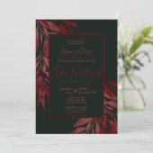 Mitternacht Berry Red Floral Striking Handfasts Einladung (Stehend Vorderseite)