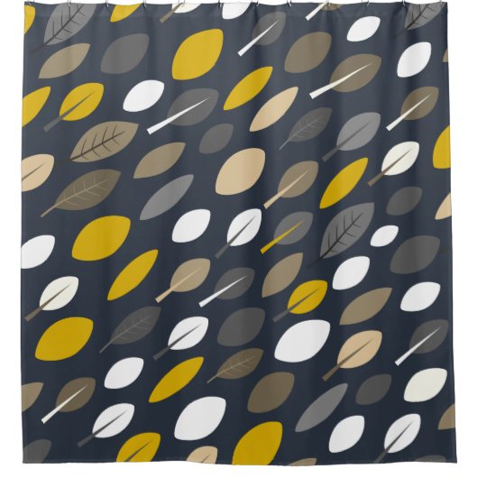 Mitternacht-Blätter Duschvorhang (Vorderseite)