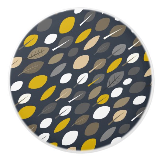 Mitternacht-Blätter Keramikknauf (Vorderseite)