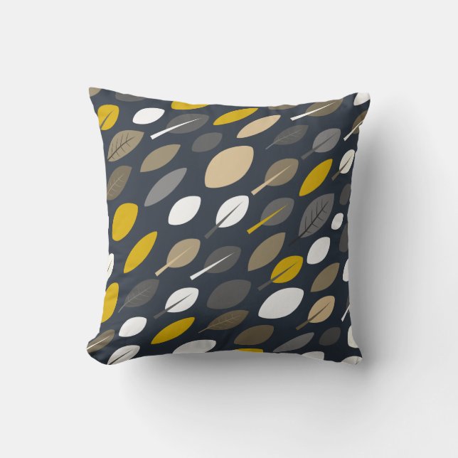 Mitternacht-Blätter Kissen (Vorderseite)