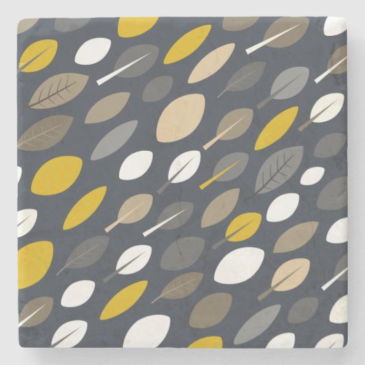 Mitternacht-Blätter Steinuntersetzer (Vorderseite)