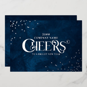 Mitternacht Blau Elegante Weihnachtsgeschenk Folien Feiertagskarte