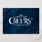 Mitternacht Blau Elegante Weihnachtsgeschenk Folien Feiertagskarte (Vorderseite)