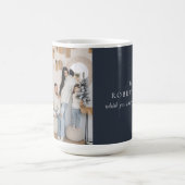 Mitternacht Blau Frohe Weihnachten Foto Tasse (Mittel)