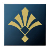 Mitternacht Blau und Gold Art Deco  Fliese (Vorderseite)