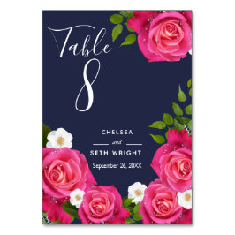 Mitternacht Blau und Rosa Hochzeit - Tischnummer