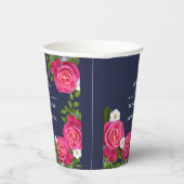 Mitternacht Blau und Rosa Rose Pappbecher (Rechts)