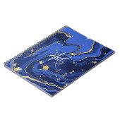 Mitternacht Blau und Silver Imitats Glitzer Agate Notizblock (Linke Seite)