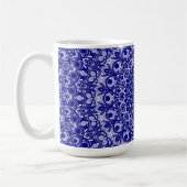 Mitternacht Blau und Weiß Mandala Muster Kaffeetasse (Links)