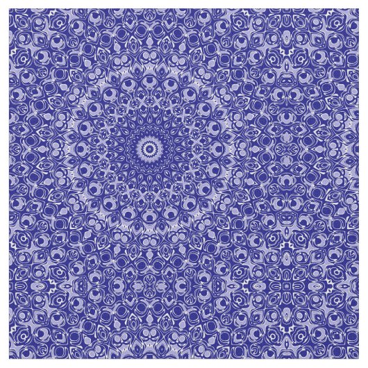 Mitternacht Blau und Weiß Mandala Muster Stoff (Nahaufnahme)
