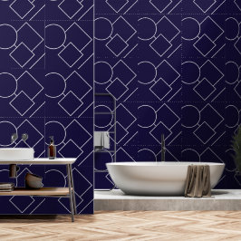 Mitternacht Blau und Weiß Moderne Chic Minimalisti Tapete