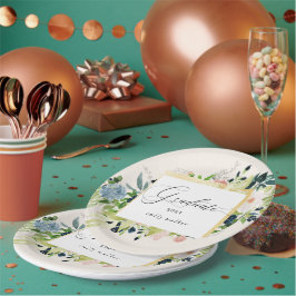 Mitternacht blaue Blütenblütenpapierplatte für den Pappteller