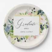 Mitternacht blaue Blütenblütenpapierplatte für den Pappteller (Vorderseite)