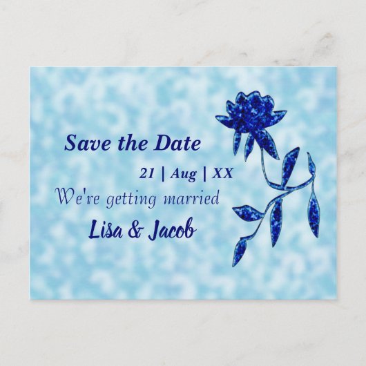 Mitternacht blauer Flora Postkarte (Vorderseite)