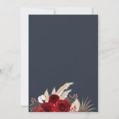 Mitternacht blauer tropischer Rose Einladung Hochz (Rückseite)