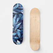 Mitternacht blaues Blumenskateboard mit Abstraktem Skateboard (Vorderseite)