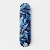 Mitternacht blaues Blumenskateboard mit Abstraktem Skateboard (Vorne)