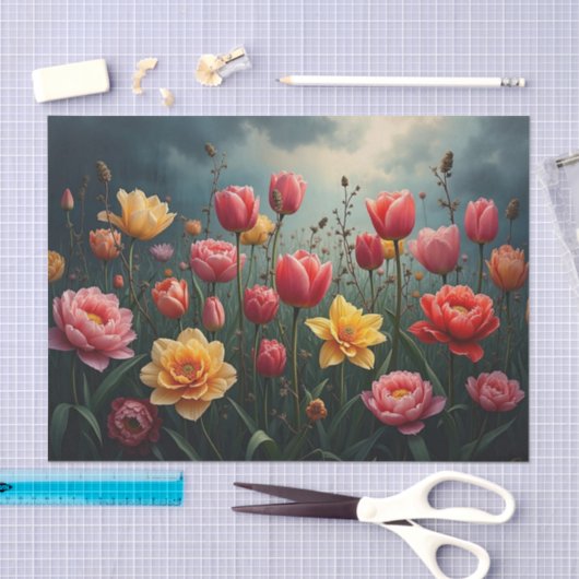 Mitternacht Bloom Decoupage Paper | Dark Garden Seidenpapier (Handwerk)